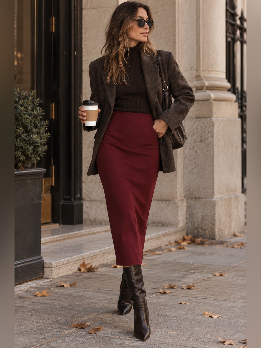 NWT Reformation x Nara Smith Fig Preserves Midi Skirt Burgundy Red Size 0